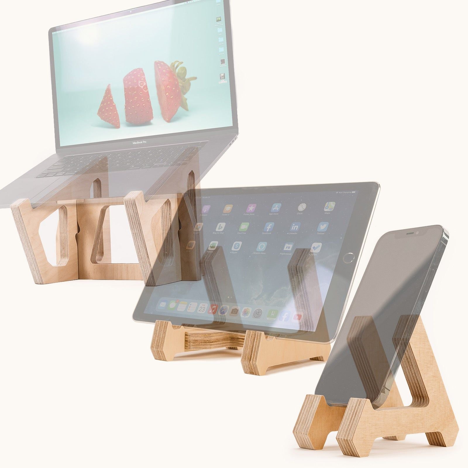 Birch Laptop Lifter, Tablet Stand, & Phone Stand 