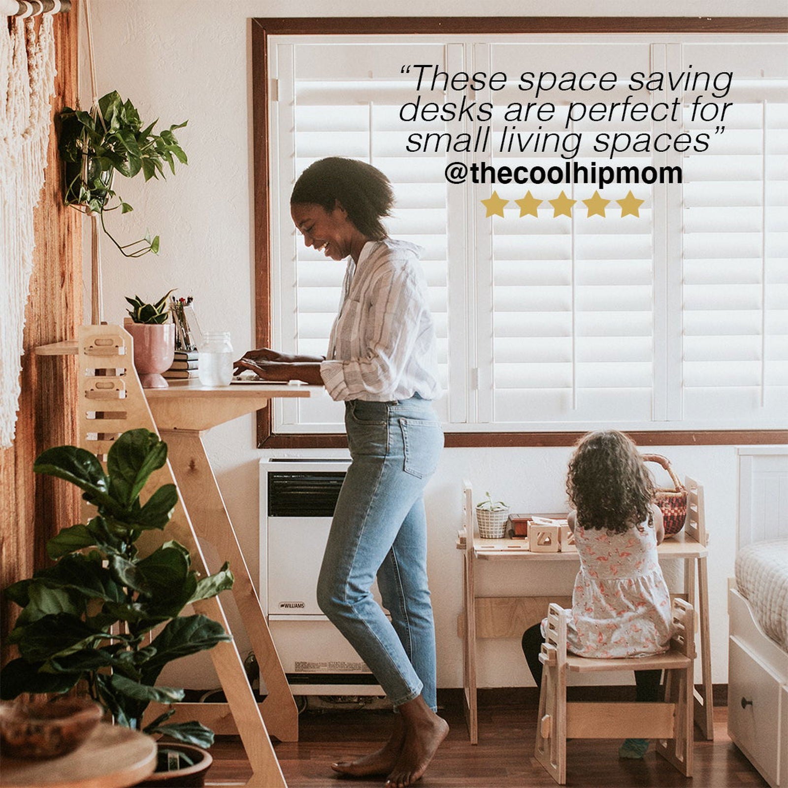 Sit, Stand Desk with wing shelves 