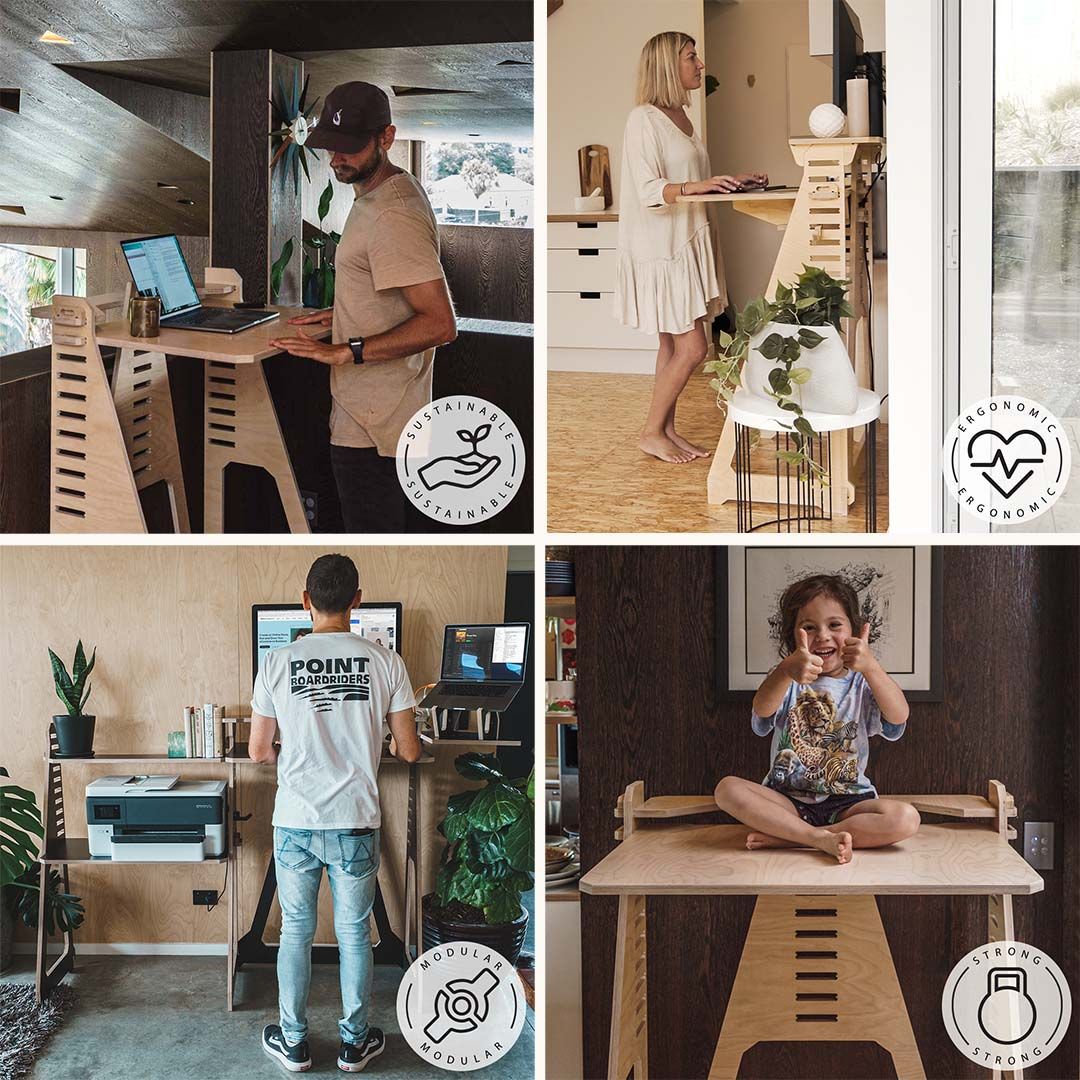 Standing Desk with Book Shelf 